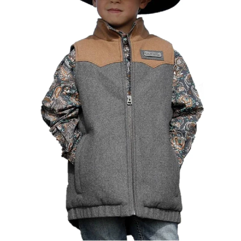 Cinch® Boy's Charcoal Grey Wooly Vest MWV5050001