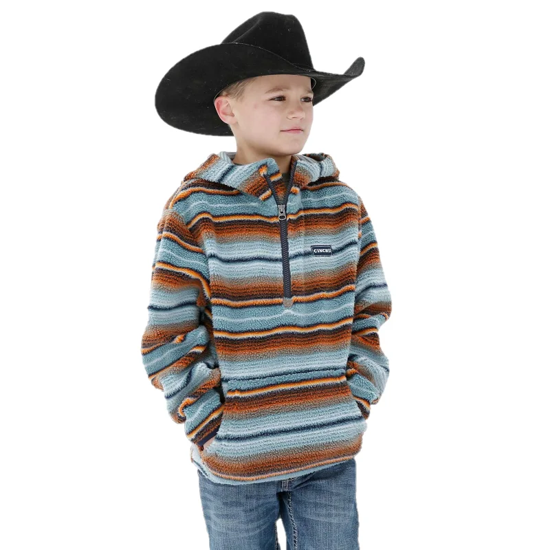 Cinch® Boy's Serape Print 1/2 Zip Fleece Sherpa Hoodie MWK7990001