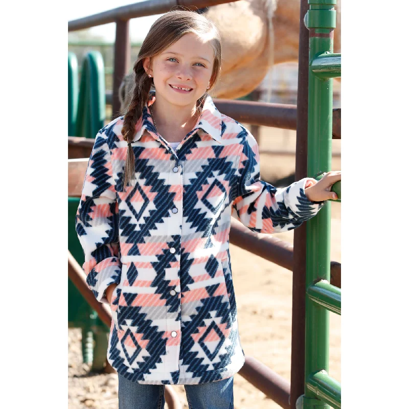 Cinch Youth Girl's Pink Aztec Shirt Jacket CWJ8820001