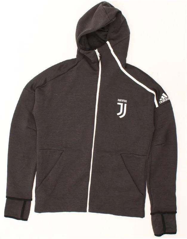 ADIDAS Mens Juventus Zip Hoodie Sweater Medium Grey