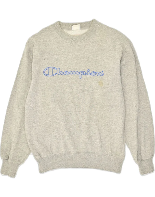 CHAMPION Mens Graphic Sweatshirt Jumper Medium Grey Cotton