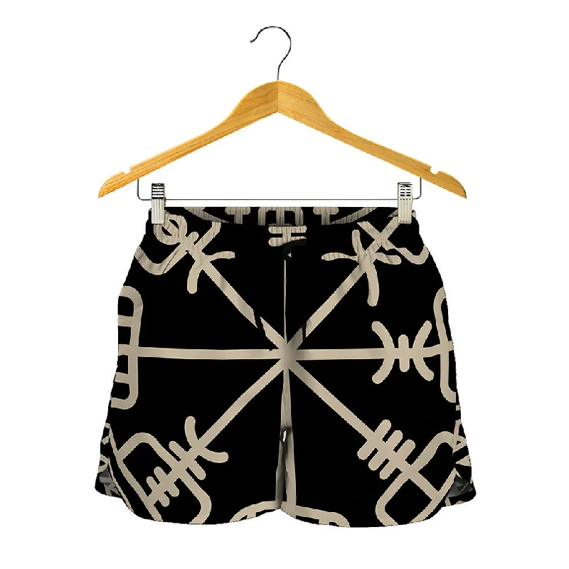 Viking Vegvisir Print Women's Shorts